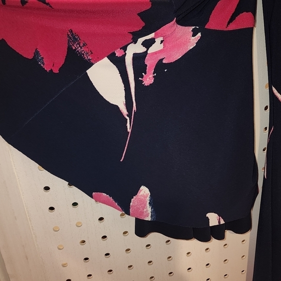 Lauren Ralph Lauren Navy Blue Floral Printed A-Line 3/4 Bell Sleeves 8 - Picture 12 of 12